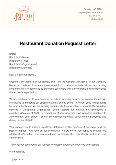 restaurants with donation requests online.